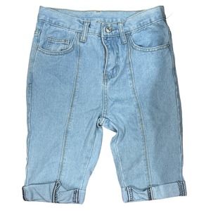 FASHION Light Wash Bermuda Cuffed Shorts Sz 2